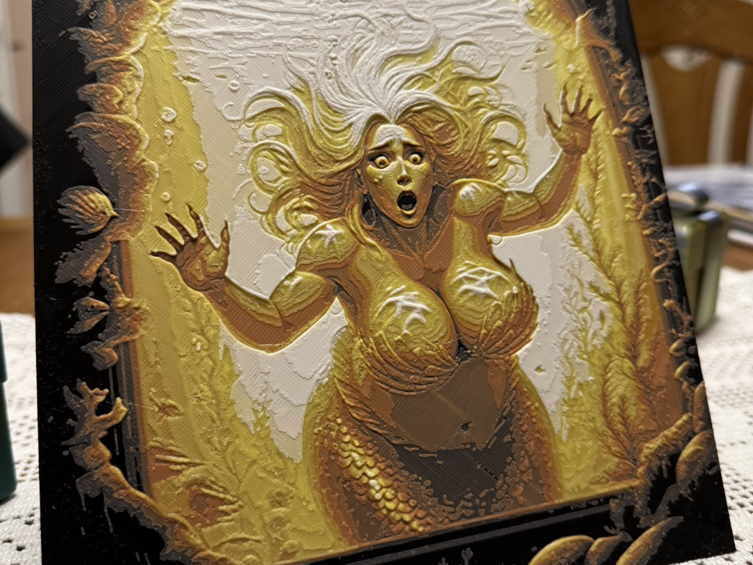 A trapped busty mermaid