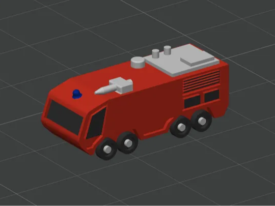 1:400 Airport Fire Truck for diorama