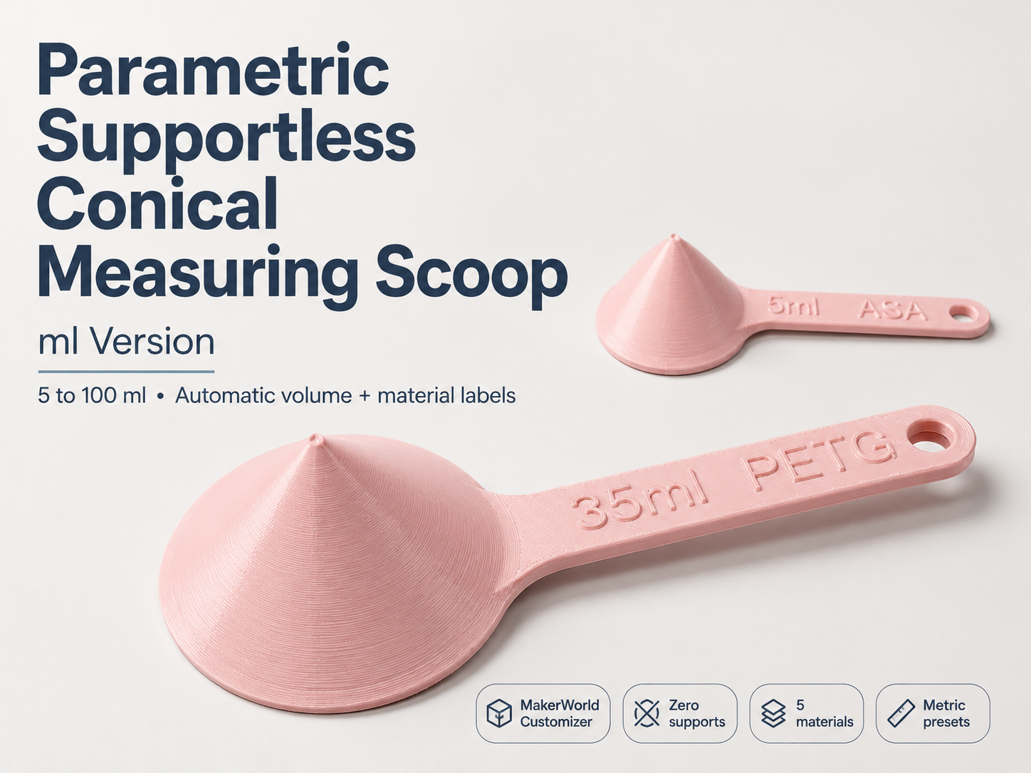 Parametric Measuring Scoop Generator – ML Version