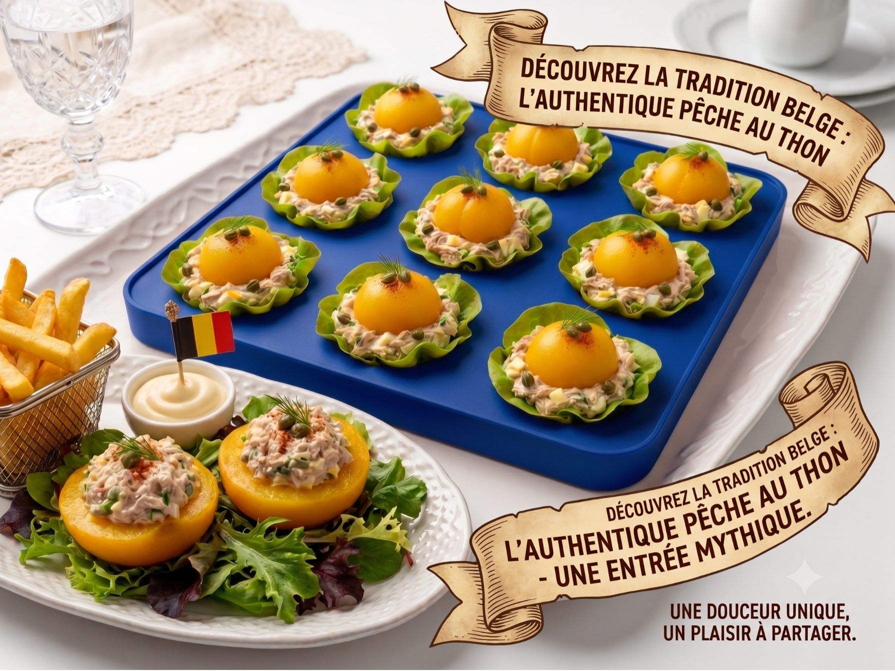 The Belgian "Pêche au Thon" Serving Tray (9 Slots)