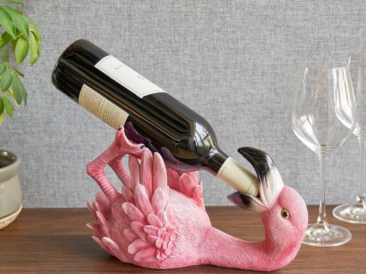Drunk Flamingo Wine Bottle Stand