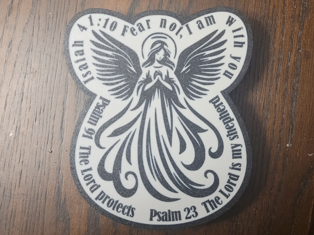 Angel with Bible verses light box