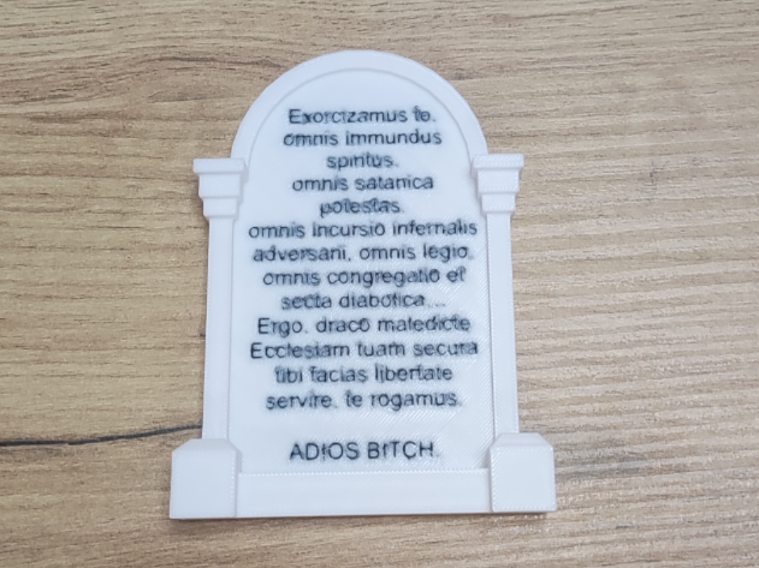 Supernatural exorcism engraved on tombstone