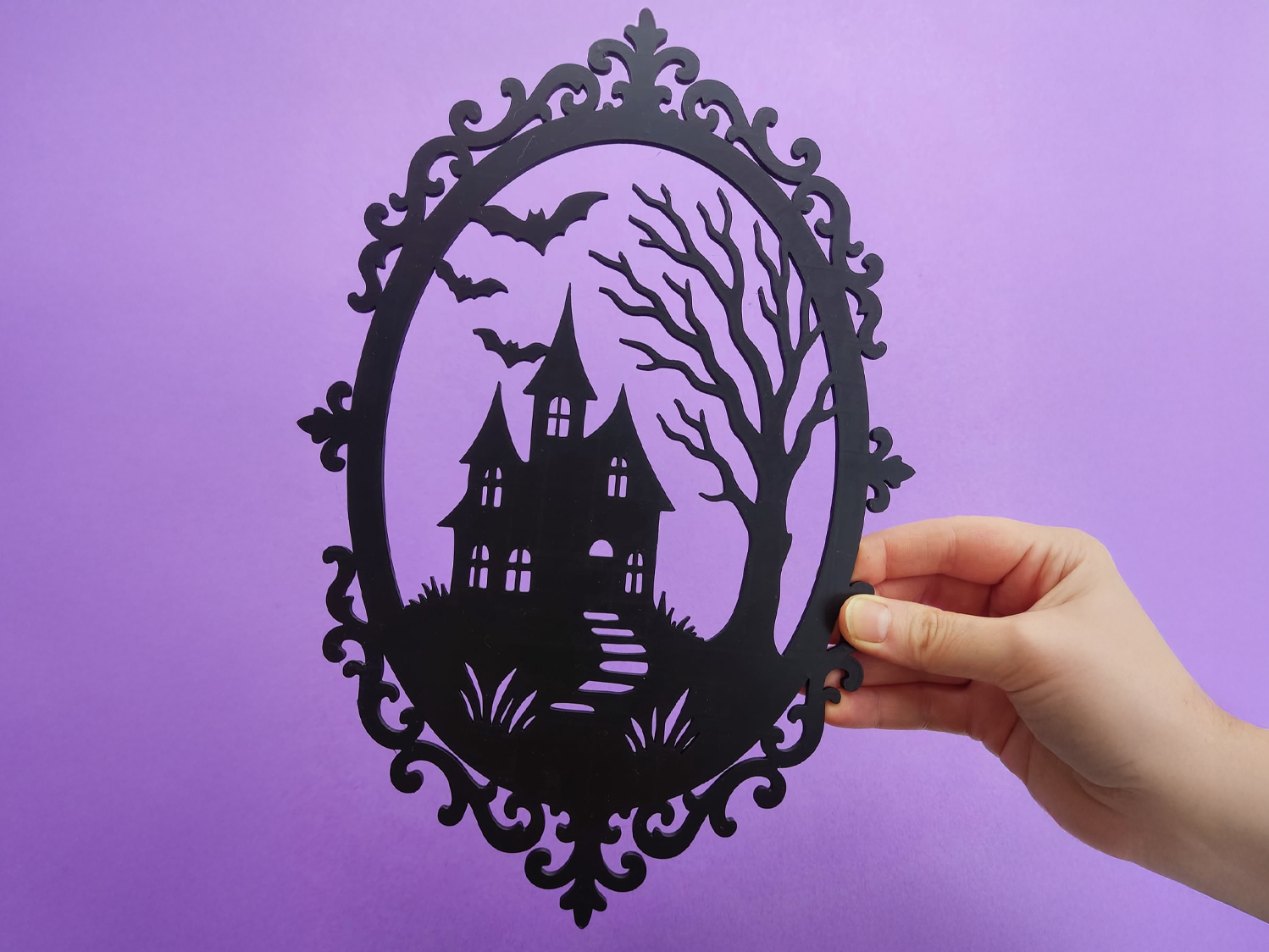 Halloween Deko-Bild Gothic Spukhaus