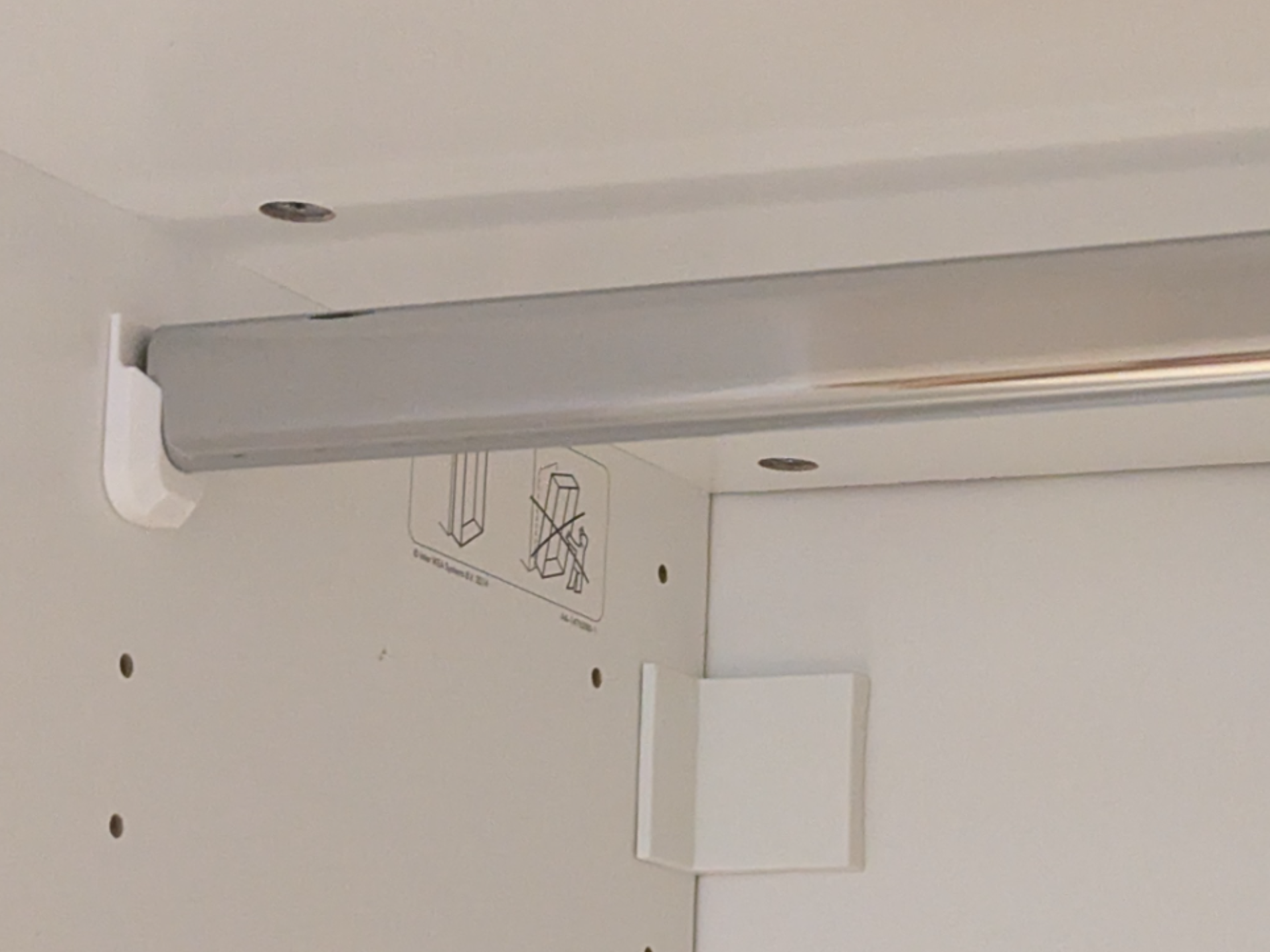 IKEA PAX Wardrobe rail mounts