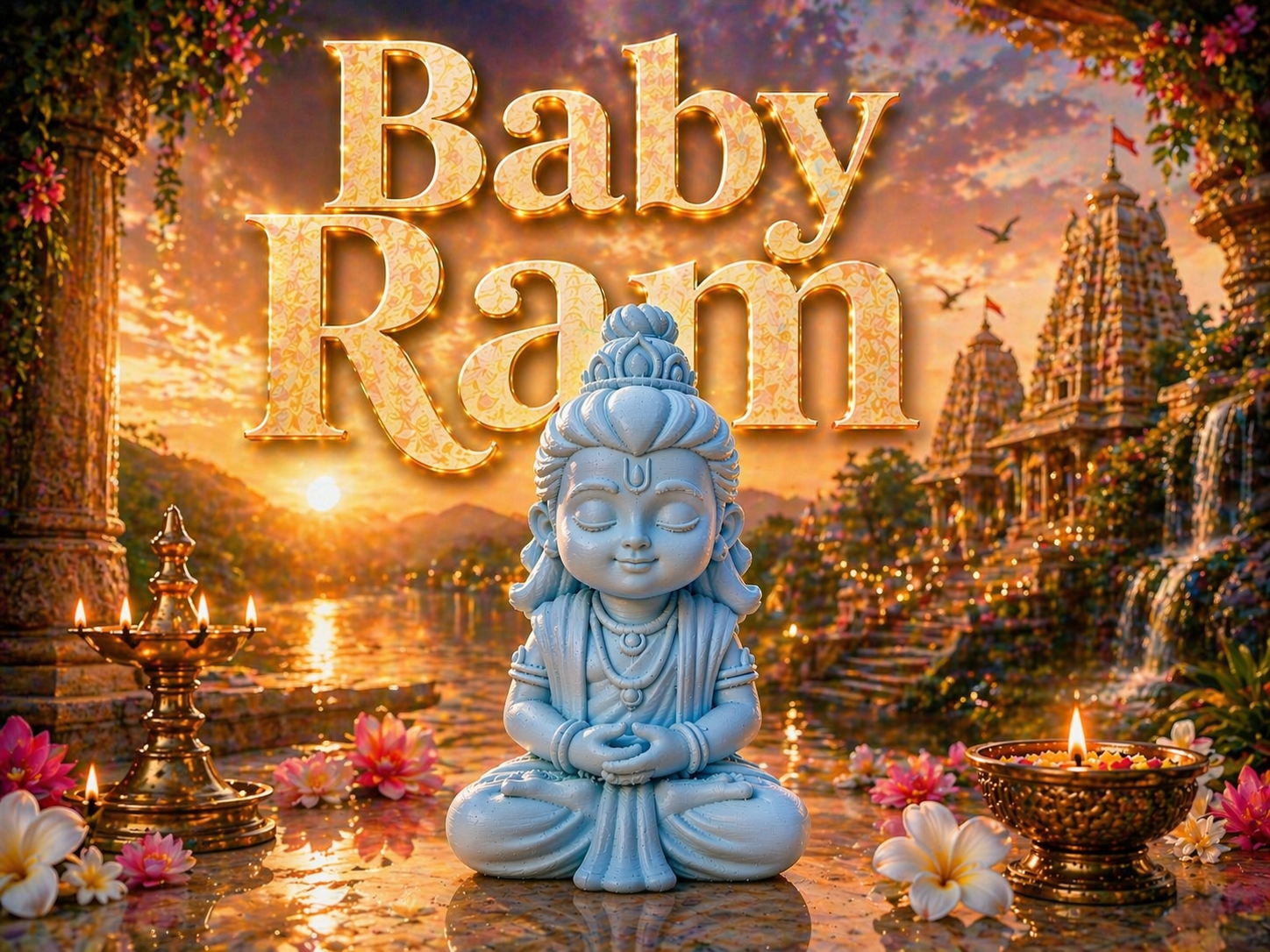 Baby Ram Bliss – Premium Decor Statue