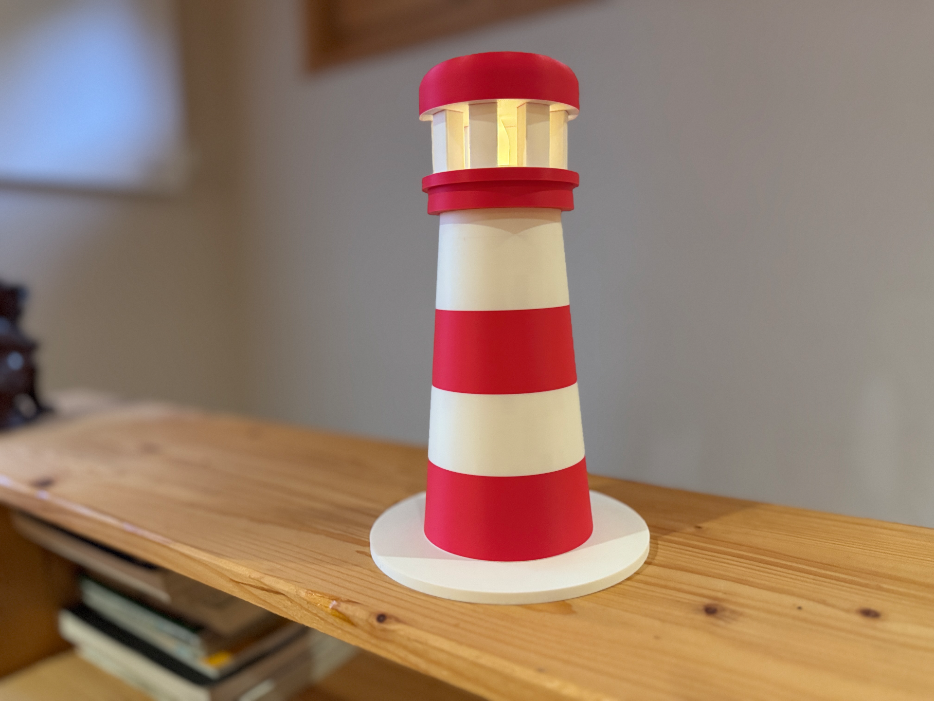 Lighthouse tea light LED candle holder