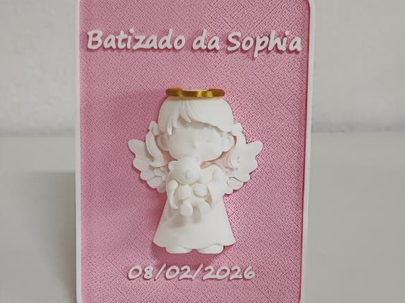 Lembrança de batizado com anjo
