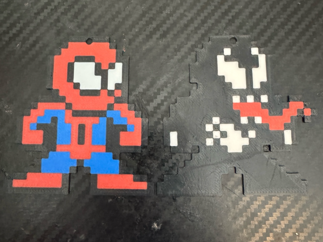 8-Bit Spider-Man & Venom Pixel Keychains