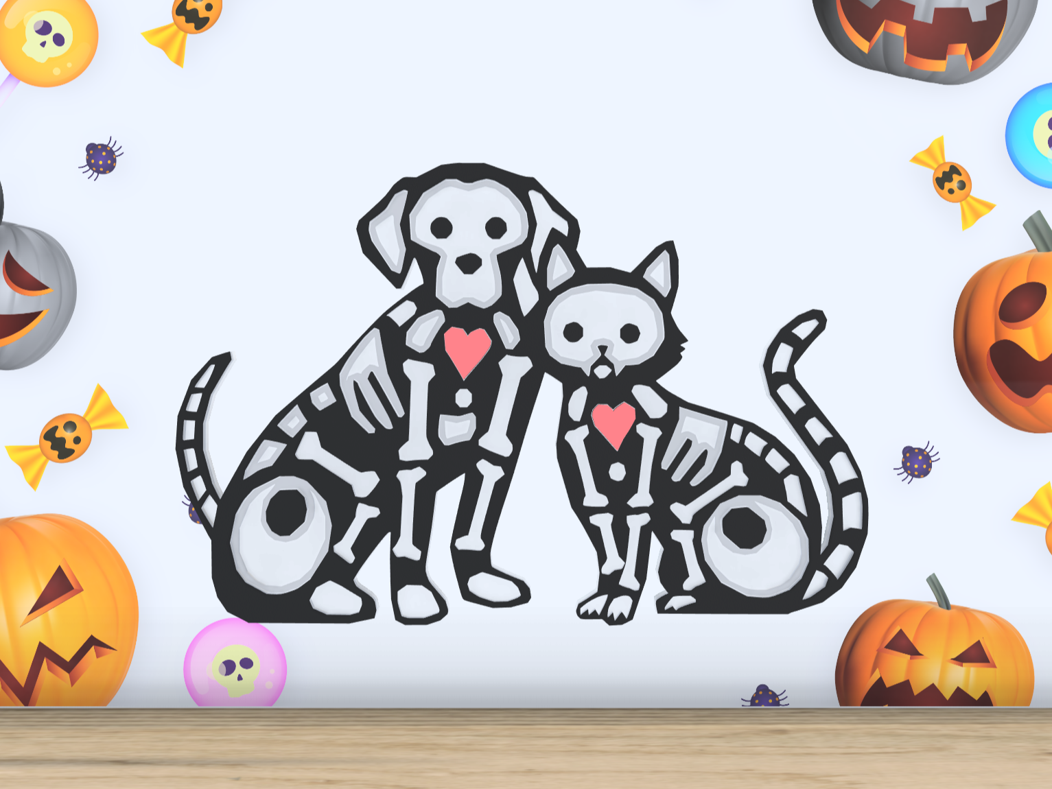 Skeleton Pets - Halloween Decor