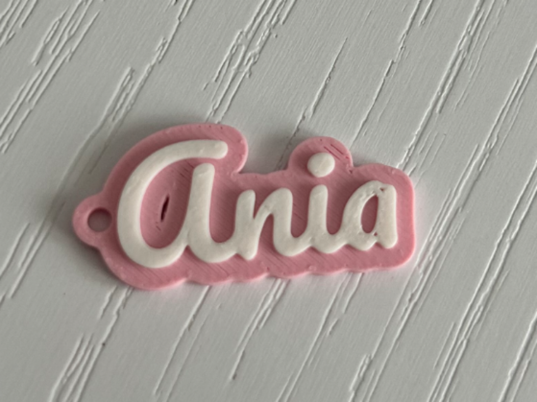 Ania - 3d printed name keychain personalized