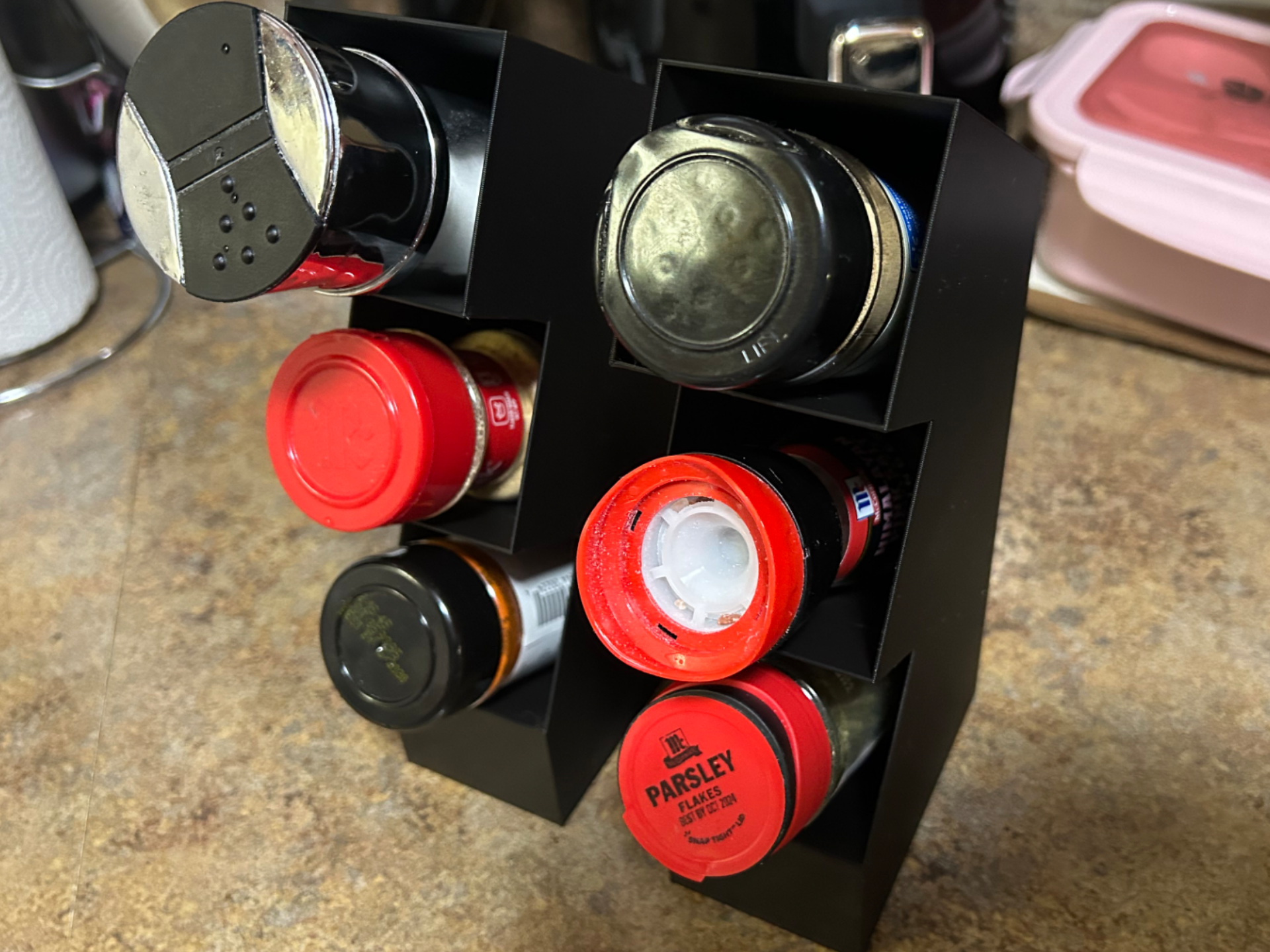 Spice bottle organizer stand