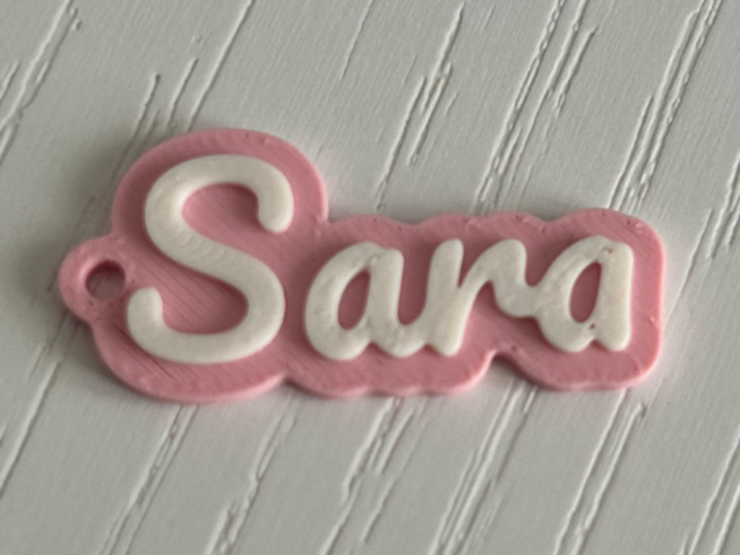 Sara - 3d printed name keychain personalized