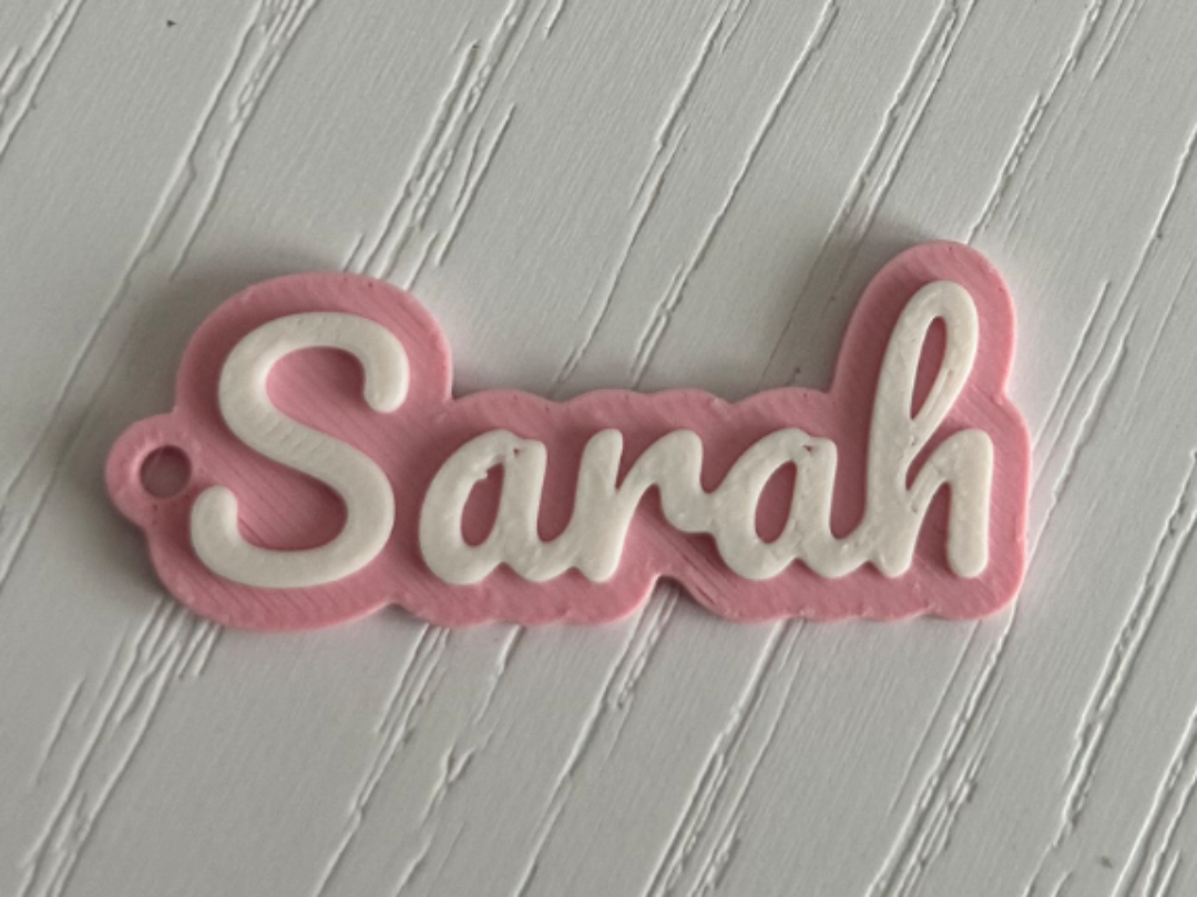 Sarah - 3d printed name keychain personalized