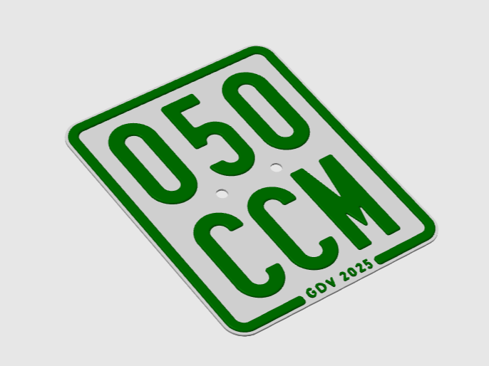 050 CCM - Kennzeichen für Moped, Mofa und Roller