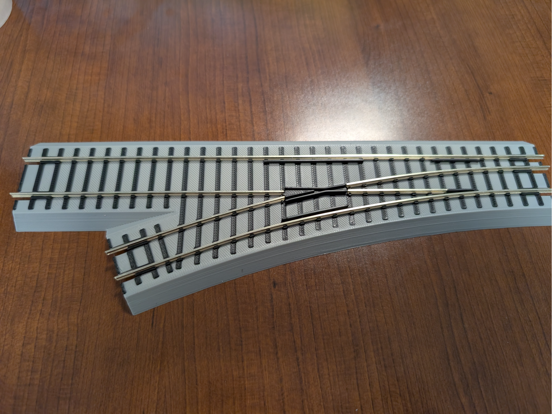 Dual gauge ho/hon3 narrow gauge turnout