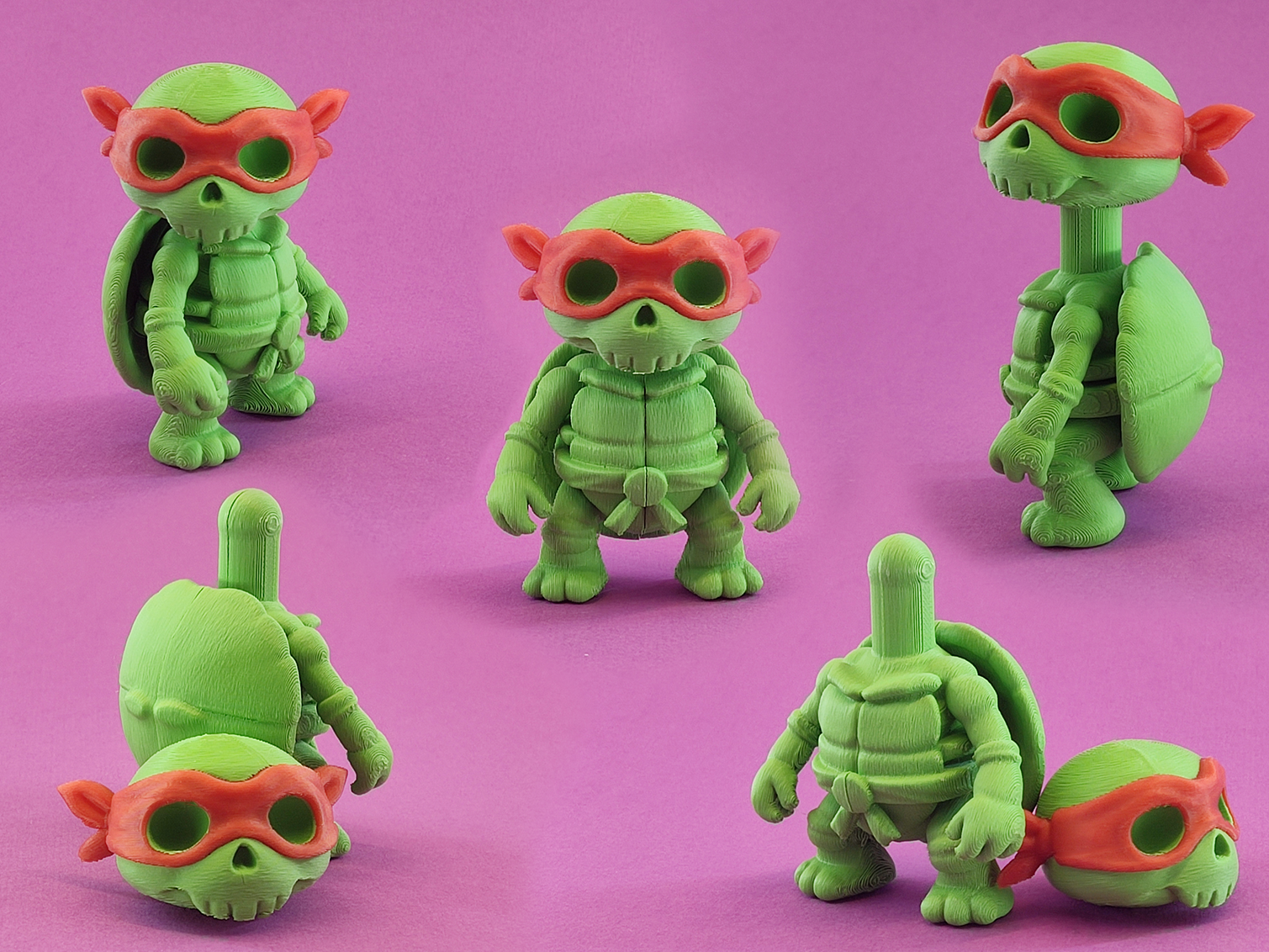 Skeleton Ninja Turtle – with a Spinning Head