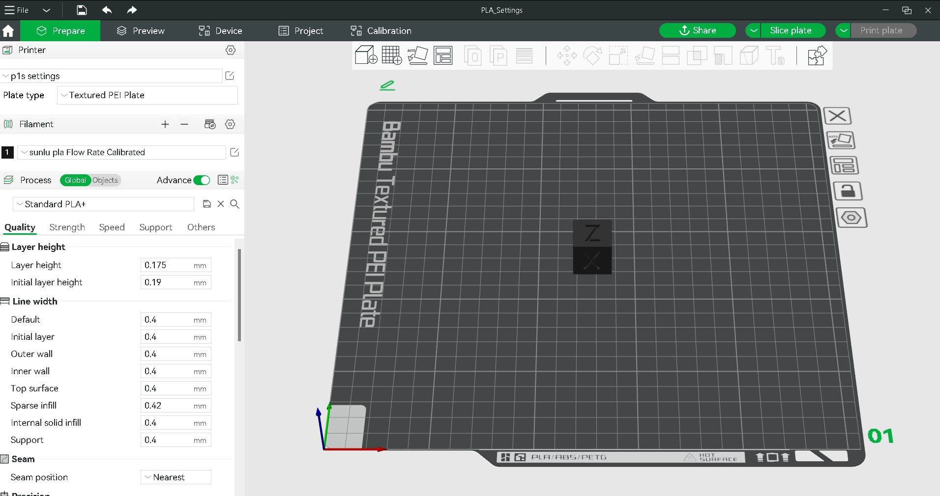 Exceptional PLA Settings