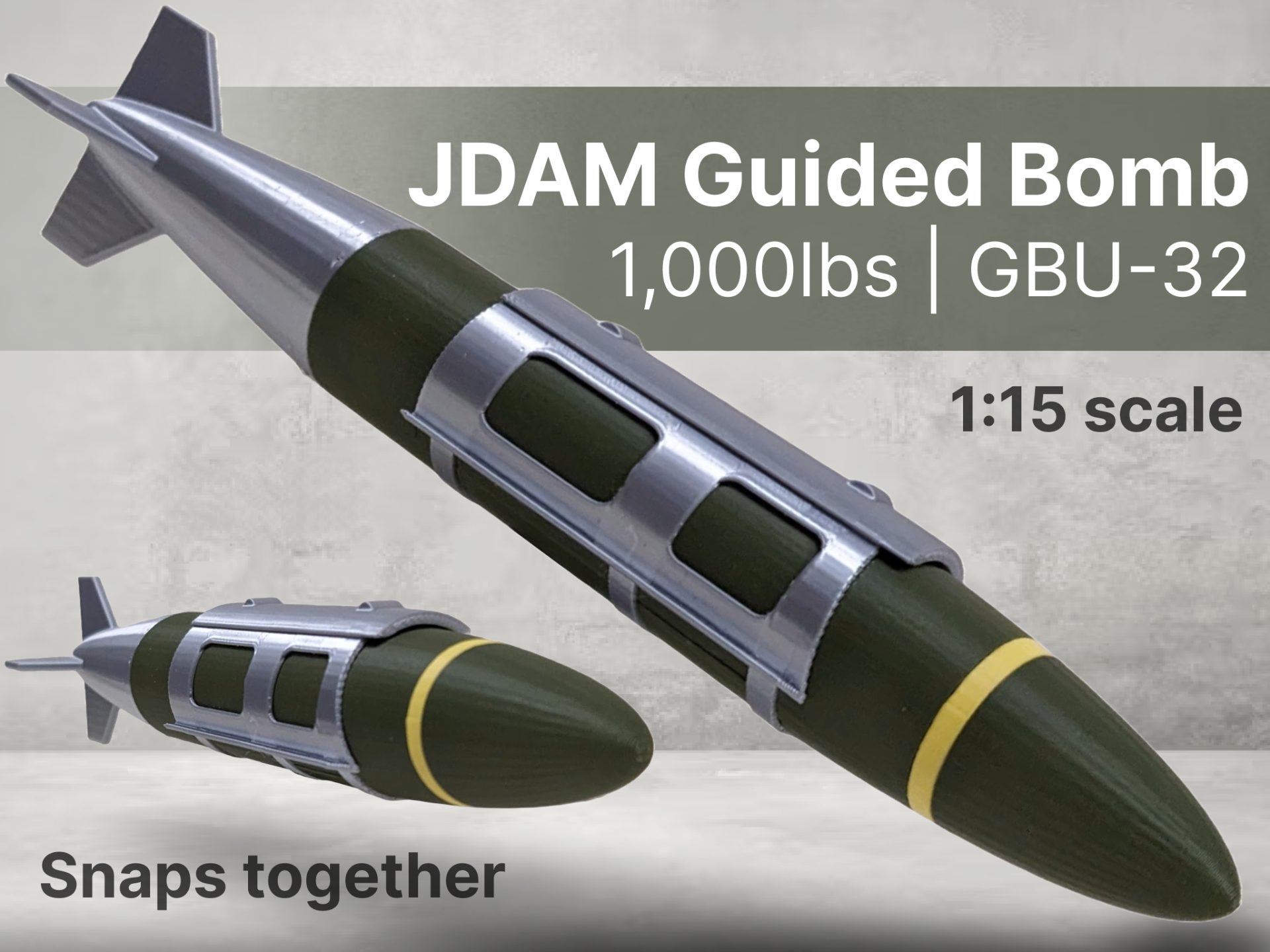 JDAM 1,000lbs Guided Bomb GBU-32 (snaps together)