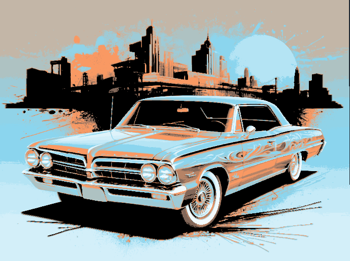 Hueforge art - Muscle Car Series - 1963 Pontiac Catalina