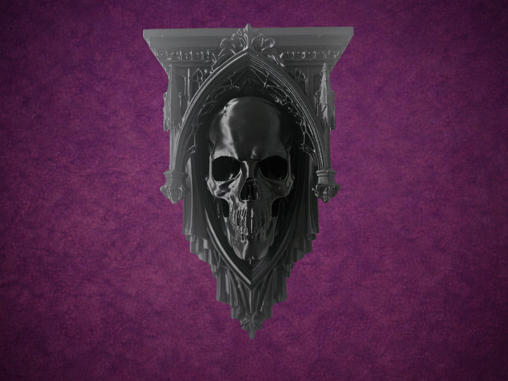 Gothic Skull Cathedral Style Corbel Shelf