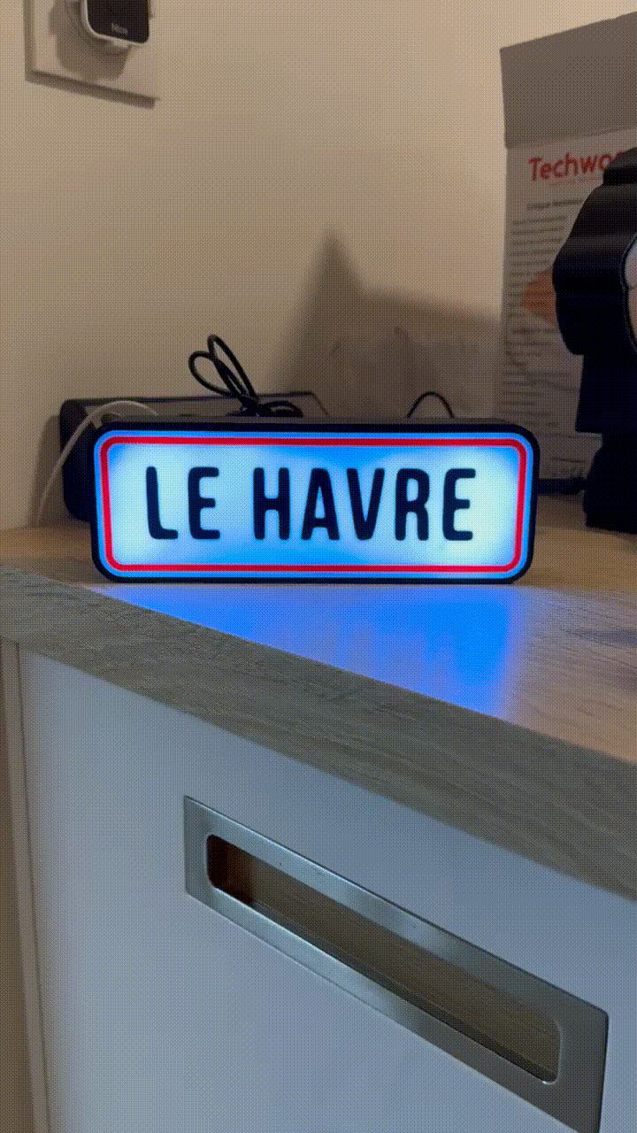 Panneau entrée de ville LE HAVRE city France Lamp LED light