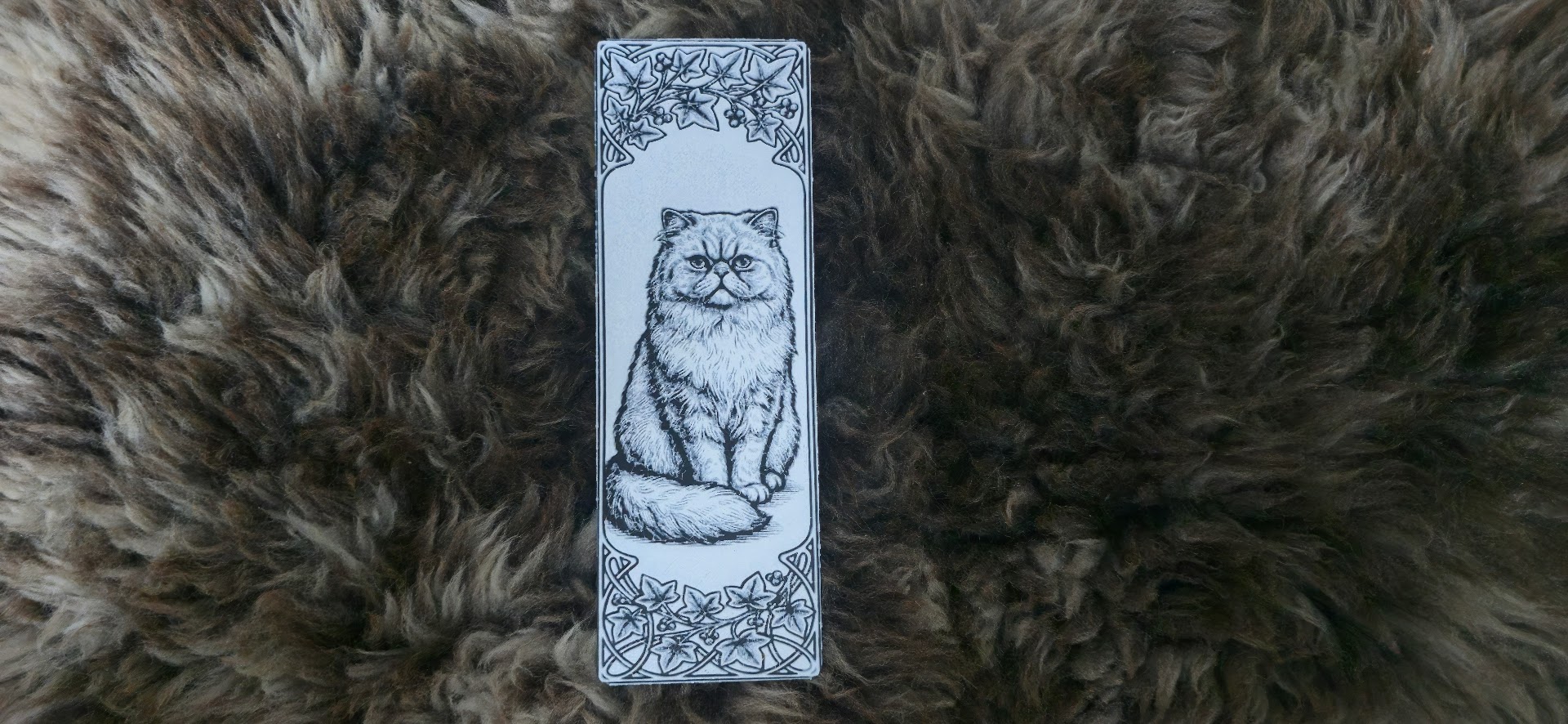 Persian Cat Art Nouveau Ivy Bookmark