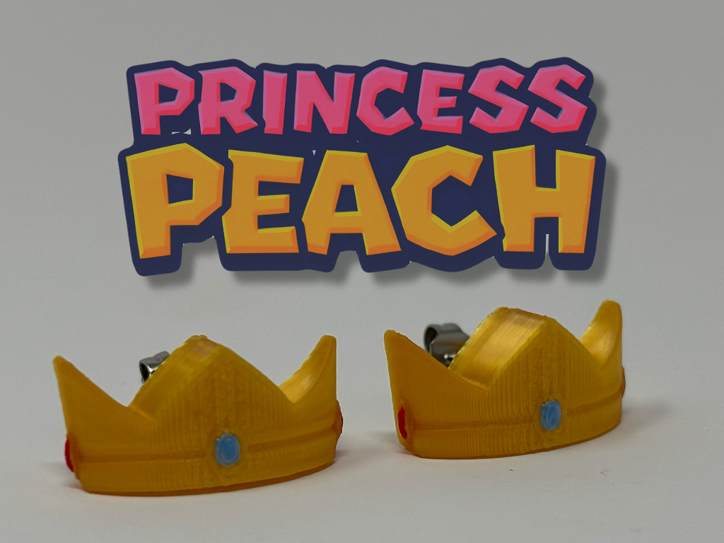 Princess Peach Crown Earrings