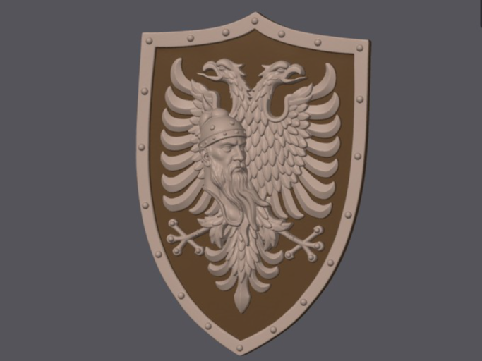 Skanderbeg Albanian Eagle Shield – 3D Wall Art