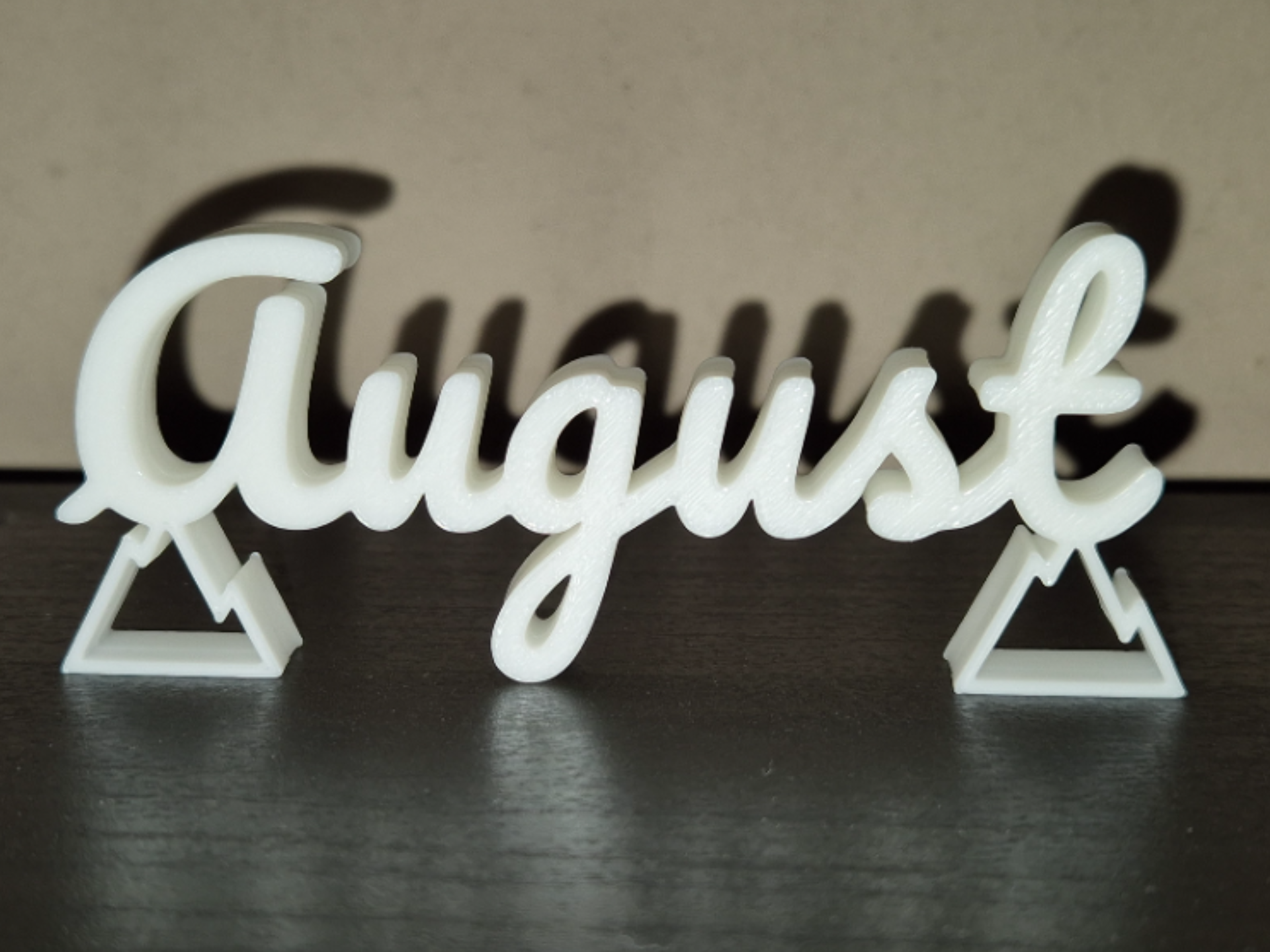 August Name Sign Display Decor