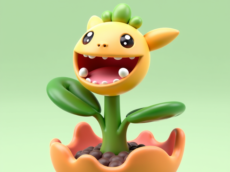 Cute Carnivorous Plant Multicolor 3D Print