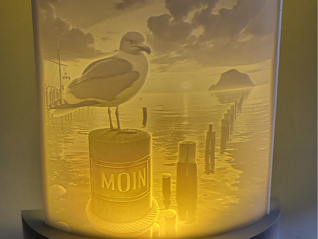 MOIN-Lithophane / Möwe / Meer /