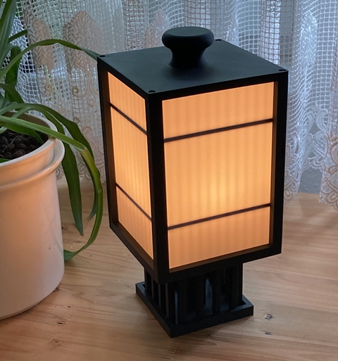 Shoji Pedestal Stand Lamp