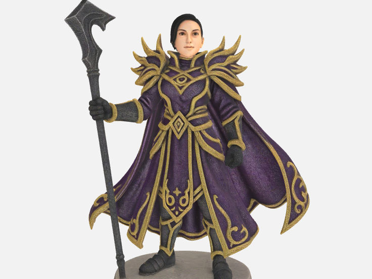 Halberd wielding person in robes (Frulam Mondath)