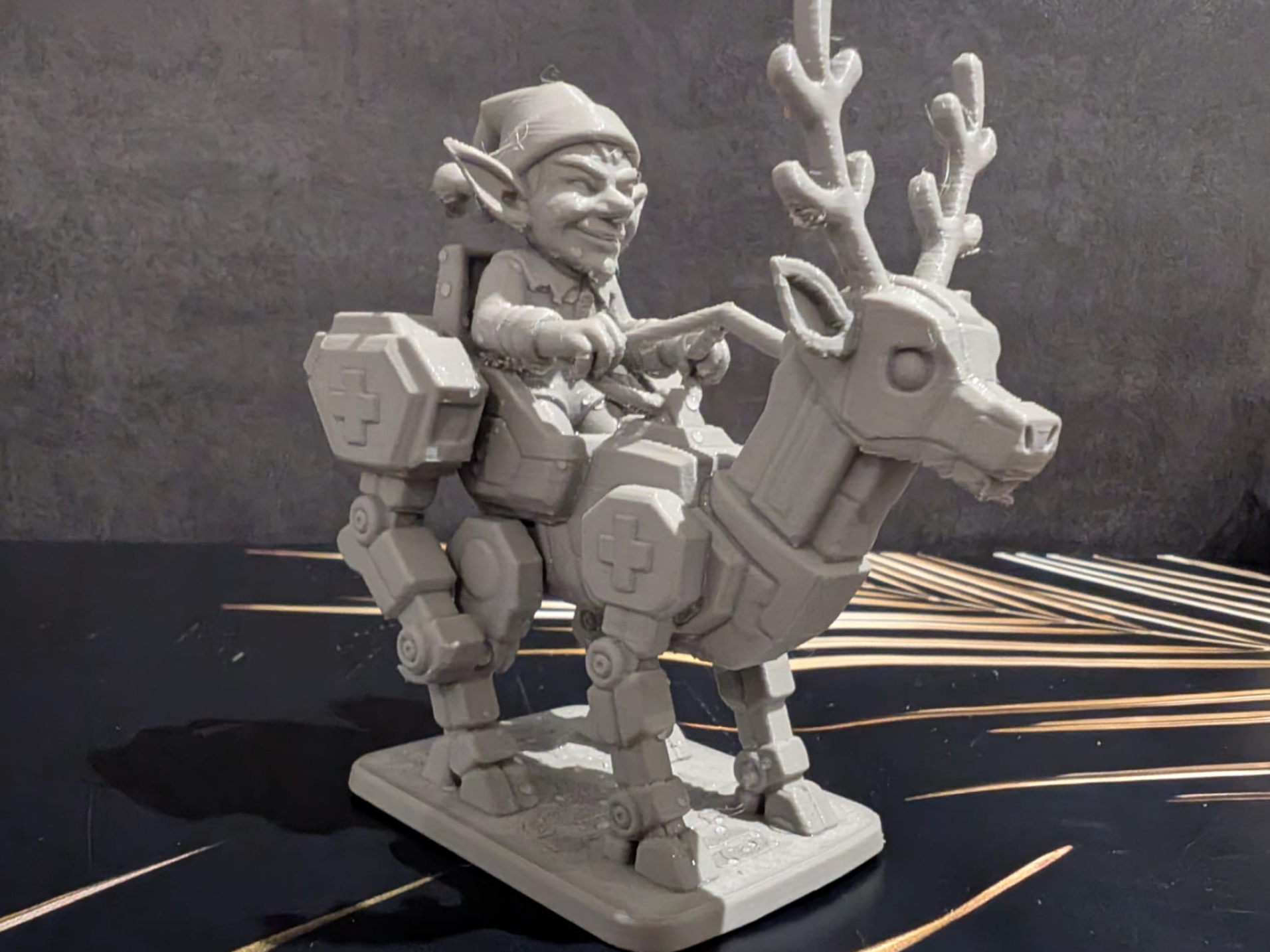 Mecha Christmas elf and deer