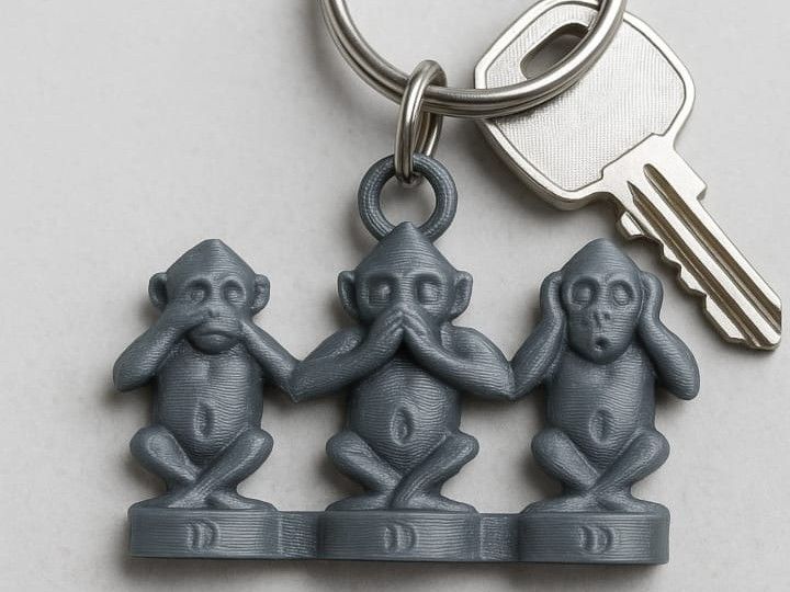 The Three Wise Monkeys Keychain