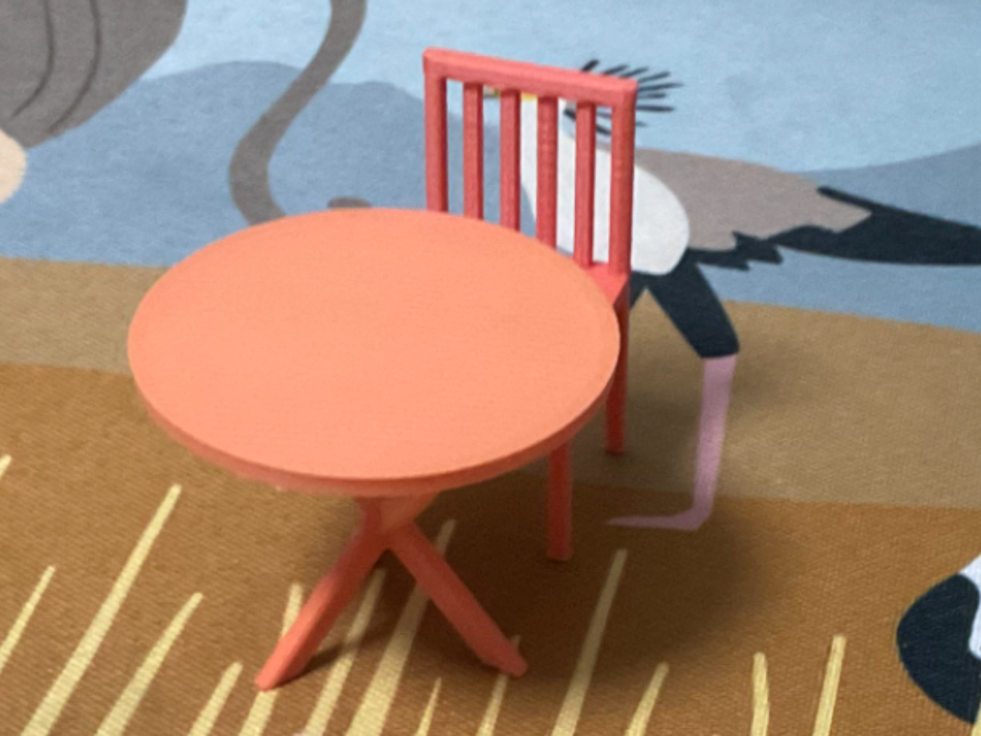 Miniature chair and table