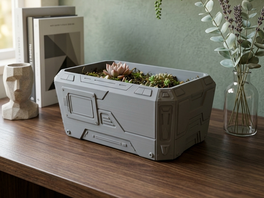 Cyberpunk Sci‑Fi Planter