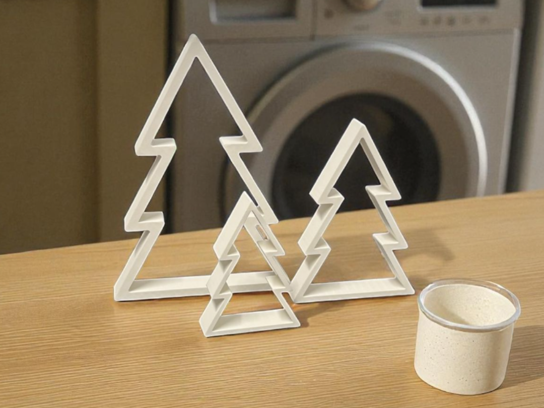 Minimalistische Deko-Tannenbäume – Weihnachtsdeko