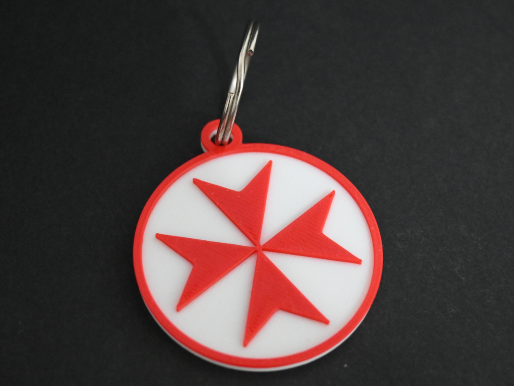 Maltese cross keychain