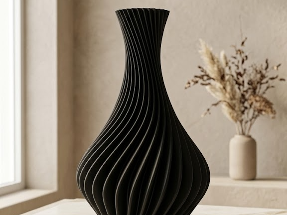 Modern Geometric Spiral Vase