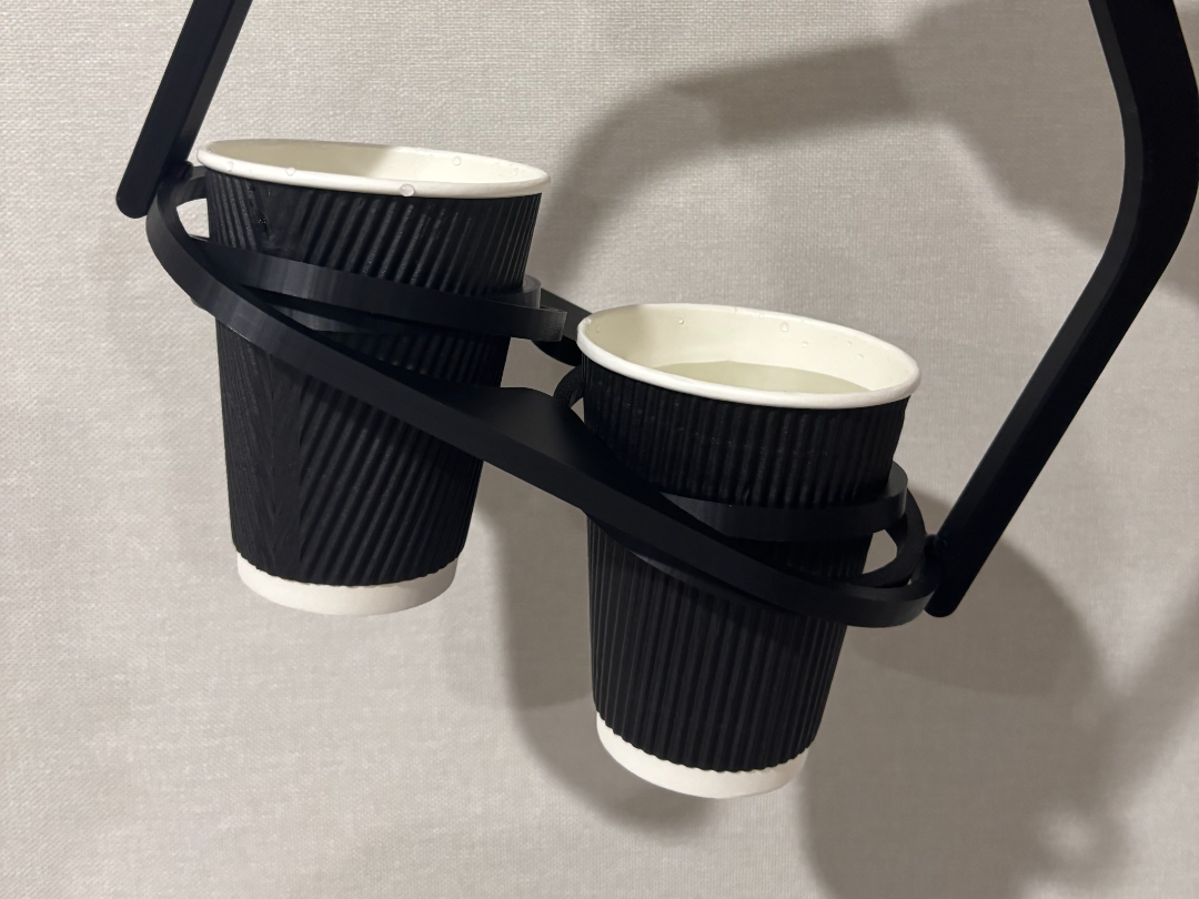Dual cup gyro coffee carrier