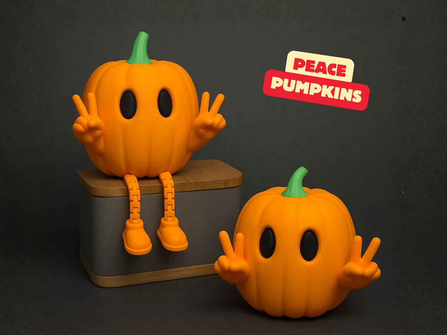 PEACE PUMPKINS ARTICULATED / HALLOWEENDECOR