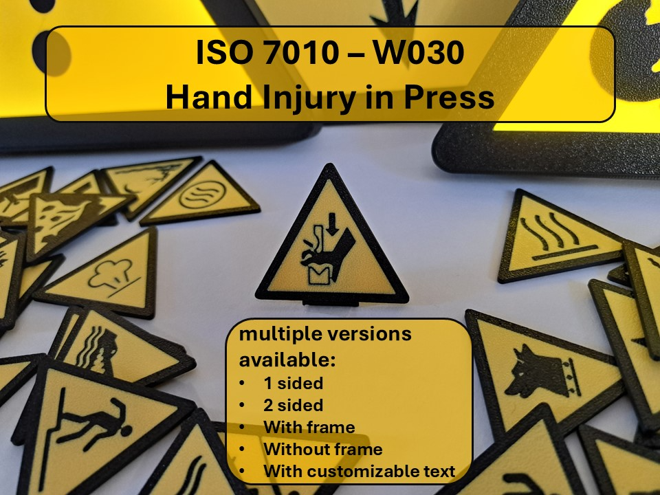 Warning - Hand Injury in Press - W030 ISO 7010