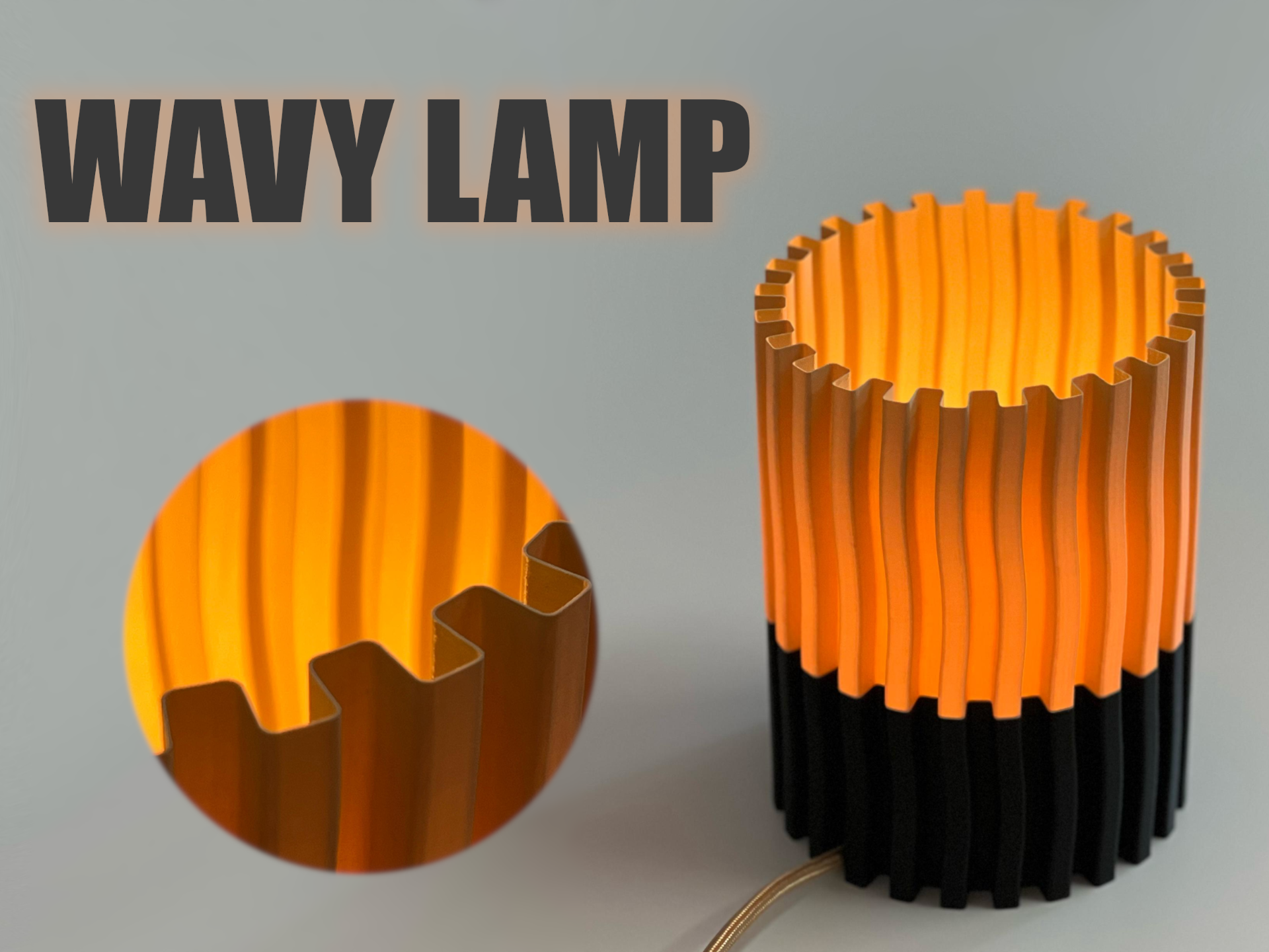 Modern Wavy Desk Lamp – Small Lamp – Warm White