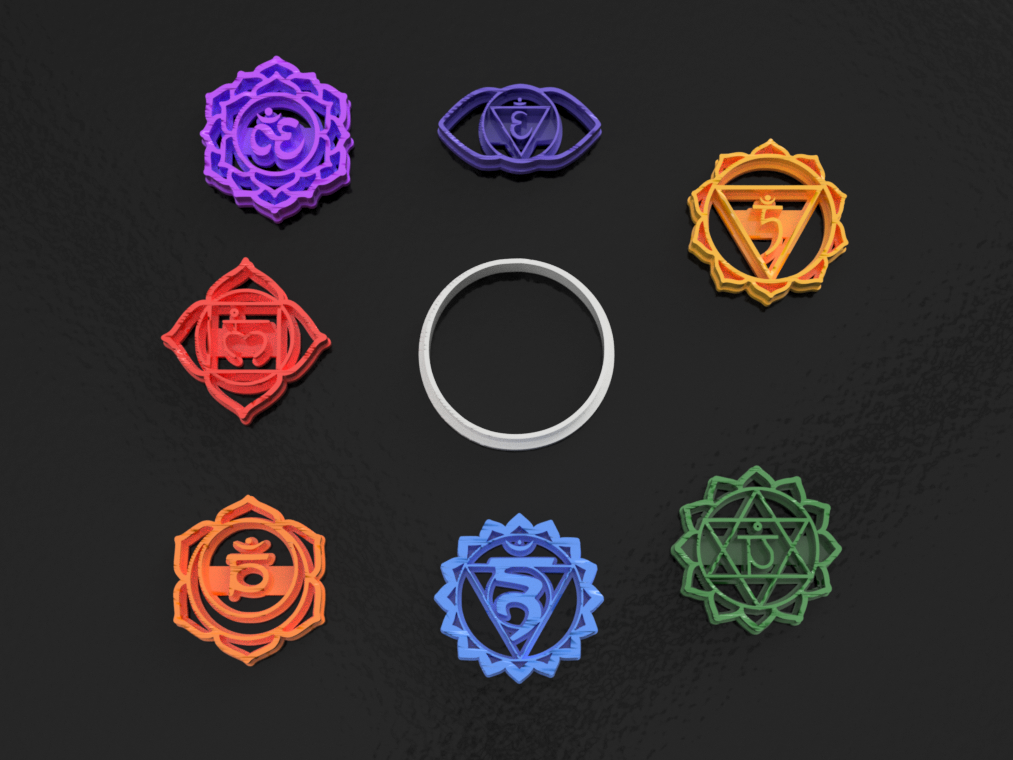 Chakra set of cutters (for clay or cookies)