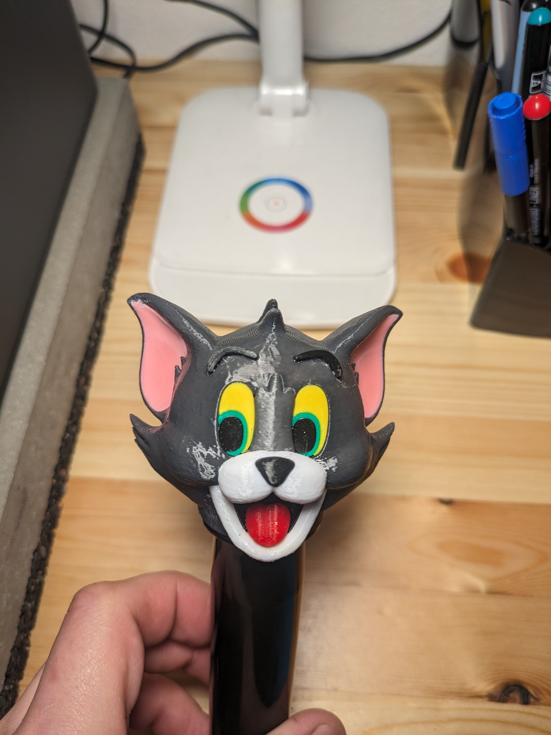 Tom cat geocache for small PET cap
