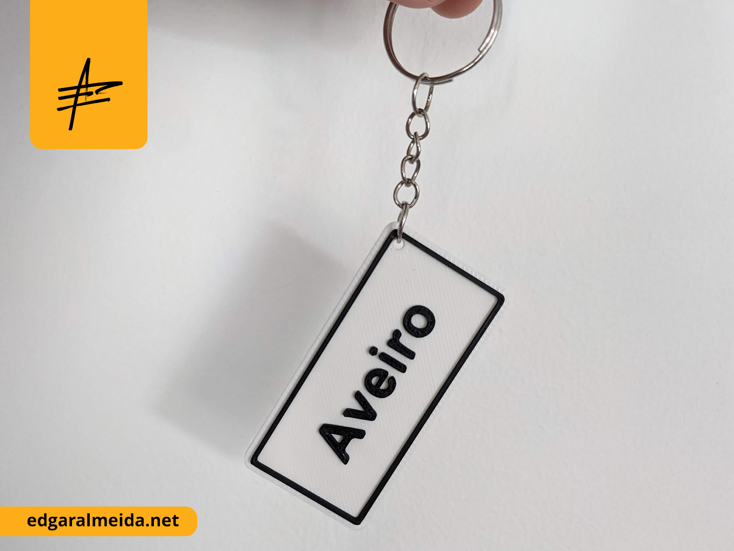 Portuguese Town Signs Keychain (editable)