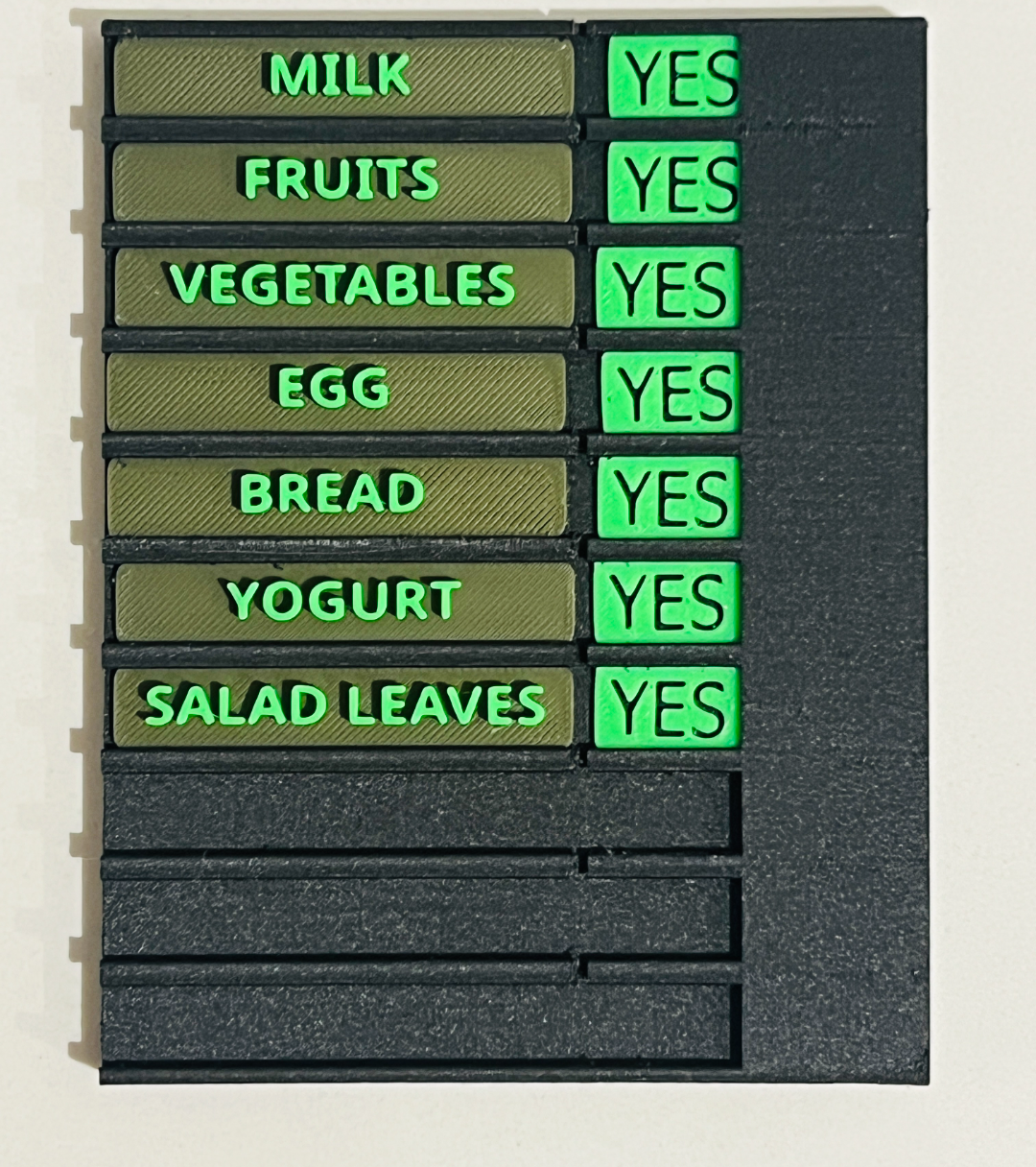 Modular Shopping list fridge magnet