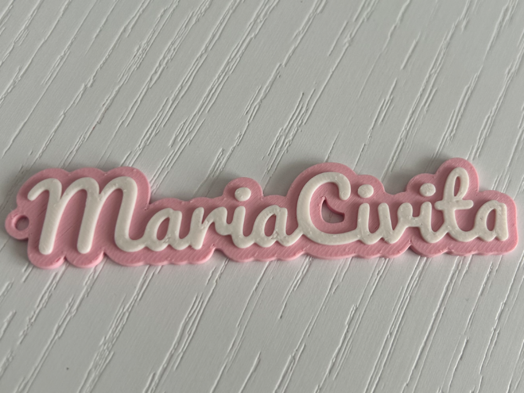 MariaCivita 3d printed name keychain personalized
